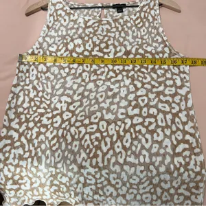 Ann Taylor Factory Leopard Print‎ Micro Pleated Stretchy Sleeveless Top Size S thumbnail 11