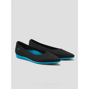 Vivaia Lightweight Pointed Toe Ballet Flats Womens 37 Aria Walker Black Lapis thumbnail 9