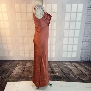 Revelry desert rose satin bridesmaids gown size 6 thumbnail 4