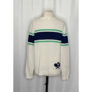 ALASHAN Cashmere Pickleball Sweater Pullover Sporty Text Script Preppy X thumbnail 6