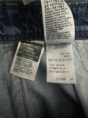 Levi’s Premium Straight Leg Denim Jeans Overalls Womens XS thumbnail 3