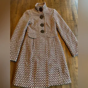 Urban Behavior Wool Peacoat Cream Brown Purple Classic Preppy size xs thumbnail 7