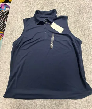 Walter Hagen Womens Clubhouse Pique Sleeveless Polo‎ Dark Navy XXL WGH11800 NWT thumbnail 1