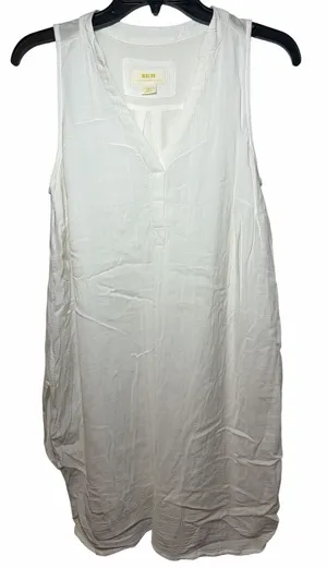 Anthropologie Maeve White V-Neck Sleeveless Tunic Top thumbnail 1