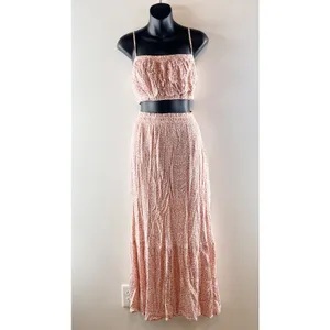 Abercrombie Animal Print Crop Tank Top & Maxi Skirt Matching Set Pink M/L thumbnail 2