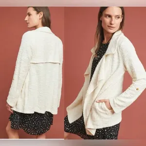 Anthropologie‎ Cream Dolan Left Coast Gwyneth Jacket Size Large Boucle Tweed thumbnail 2