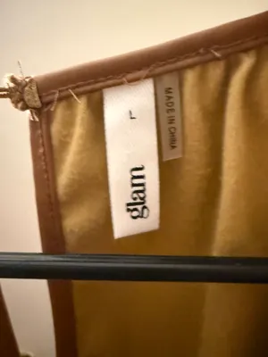 Camel Leather Romper Tan Size L thumbnail 3