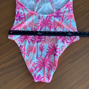 Shade & Shore One Piece Swimsuit L Pink Purple Palm Tree Beachy Tropical Whimsy thumbnail 11