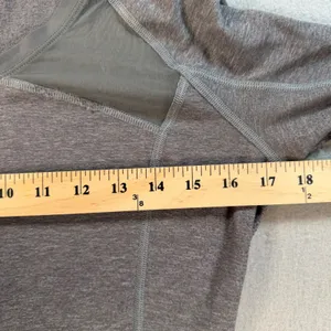 Lululemon Gray Long Sleeve Running Top Mesh Panels Back Pocket Wheel Graphic thumbnail 6