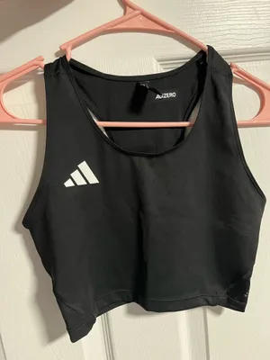 Adidas Crop Tank Black Top Workout thumbnail 2