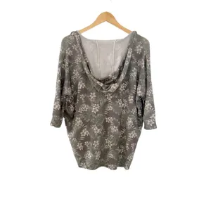 Chaser Vintage‎ Tropical Print V Neck Hooded Sweatshirt Size Medium thumbnail 3