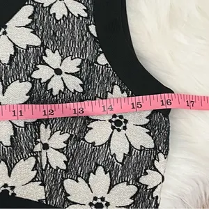 Vintage 70’s Leslie Fay Black and White Floral Maxi Dress S thumbnail 13