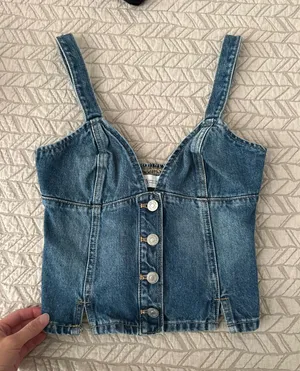 ZARA Denim Top thumbnail 1