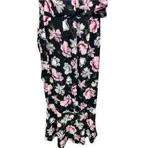 NWT AQUA Formal One Shoulder Ruffle‎ Floral High-Low Midi Dress Black Size 4 thumbnail 12