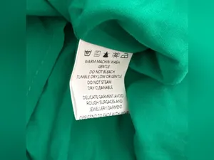 Showpo HARLEEN MINI DRESS Linen Asymmetrical Trim Puff Sleeve Dress In Green 10 thumbnail 11