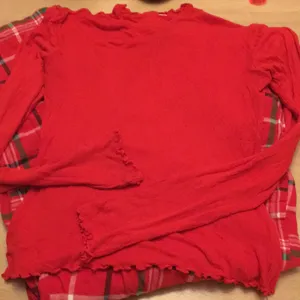 Womens 2Pc plaid pj top & pants set Red Size Small/Medium thumbnail 6
