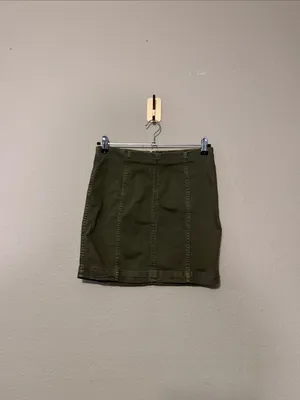Free People Modern Femme Denim Olive Green Fitted Comfortable Soft Mini Skirt 4 thumbnail 4