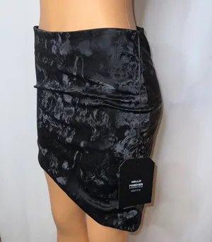 Velvety mini skirt Black Size M thumbnail 4