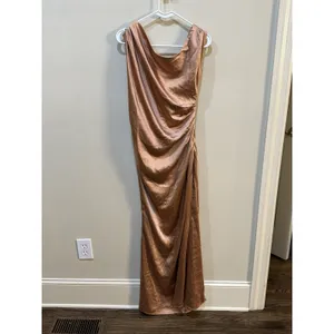 Elliatt‎ copper Retreat one shoulder satin gown Size Large Cocktail Bodycon thumbnail 6