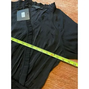 NWT MARC NEW YORK Andrew Marc Black Blouse M thumbnail 3