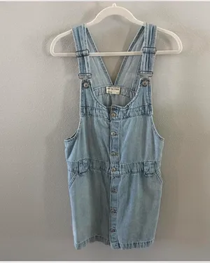 Free People Edie overall dress skirt apple blues denim adjustable NWT We The Free M thumbnail 5