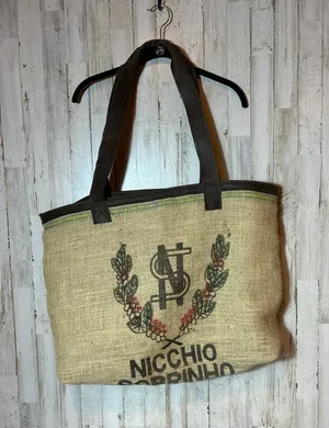 Vintage Woven Burlap Tote Bag‎ - Rare thumbnail 1