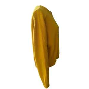 Banana Republic Mustard Yellow Sweater Small Cotton Wool Blend Cropped Crewneck thumbnail 4