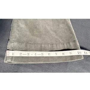 HM Women Olive Green Gray Corduroy High Waist Wide Leg Flare Pocket Pants 8 thumbnail 10