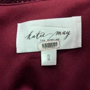 Rtr sz0 Katie May Venus Jumpsuit red wine lace gold shimmer metallic skinny 1 PC thumbnail 9