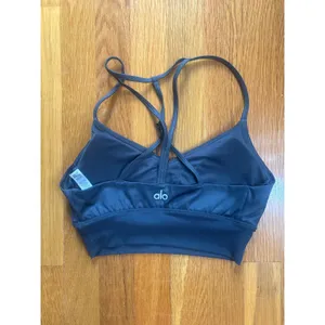 Alo Yoga Lavish Bra Dark Gray Strappy Racerback Sports Bra XS‎ W9133R thumbnail 2