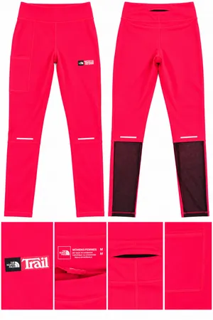 The North Face Trail Running Leggings Hot Pink/Coral Mesh Pocket Women’s M thumbnail 2