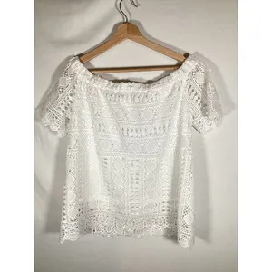 ANTHROPOLOGIE Sunday in Brooklyn‎ Eyelet Top White Romantic Cottagecore Small thumbnail 4