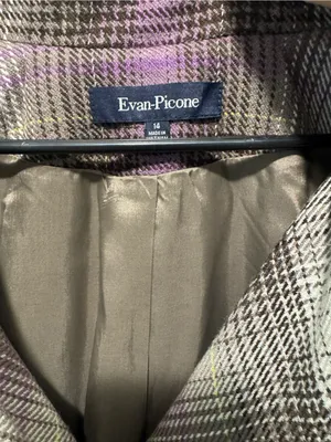 Evan Picone Plaid Jacket in Purple and Gray thumbnail 6