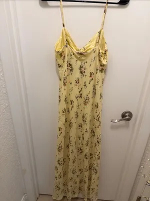 Abercrombie & Fitch yellow Cinch-Front Maxi Dress NWT! thumbnail 4