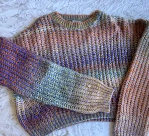 BDG Urban Outfitters Colorful Gradient Cropped Sweater thumbnail 1