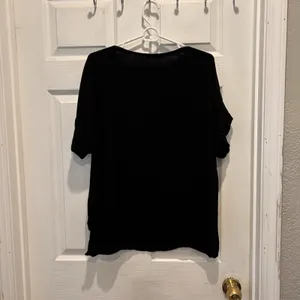 Solemio Womens Black Rayon Short Sleeve Pocket Tee High Low Top S Lagenlook‎ thumbnail 5