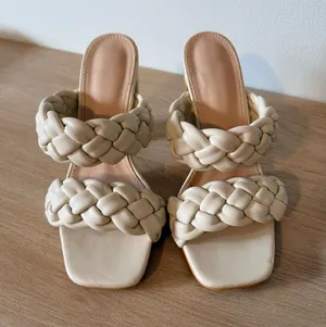 Target Elegant Cream braided women’s sandals thumbnail 1