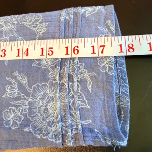 Eddie Bauer Large Grey White Floral Pintuck Cotton Button Front Top Boho thumbnail 8
