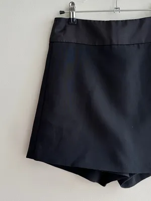 Commense High Waisted Satin Band Mini Skort, Black, Size XS thumbnail 4
