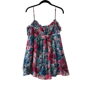 Vintage Y2K Silk Babydoll Top 90s Fairy Coquette Romantic Size Large thumbnail 2