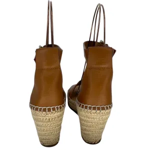 See by‎ Chloe Glyn Leather Espadrille Wedge Sandals Brown Size 36 thumbnail 10