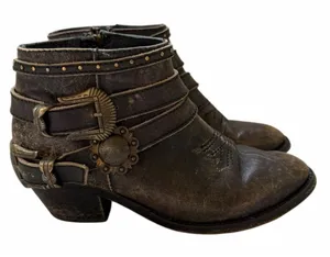 Circle G Distressed Leather Zip Ankle Western Boots Style P5101 Women's Size 7.5 thumbnail 1