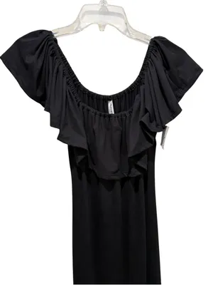 24seven Ruffle Off Shoulder Maxi Dress Black Women’s Size Large Stretch thumbnail 3