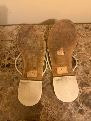 Tory Burch White Capri Thong Sandals with Gold Logo Accents thumbnail 7