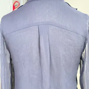 Tommy Hilfiger Blouse Medium Ruffle Top Long Sleeve Blue Preppy Office Work Wear thumbnail 5
