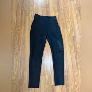 Ammo Suede High Rise Black Pants Gold Zipper Detail Size Medium. thumbnail 4