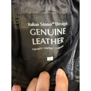 VTG Navarre Leather Co Italian Stone Design Genuine Leather Jacket‎ thumbnail 2