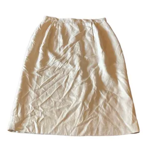 Glenbrooke Vtg 14‎ Cream Herringbone Pleated Midi Pencil Skirt Lined Secretary thumbnail 1