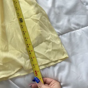 Lucy in the Sky Wrap Mini Dress Womens Large Butter Yellow Flowy Feminine Dainty thumbnail 4