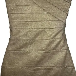 EXPRESS Shimmery Gold One Shoulder Bandage Mini Dress NWT $89 Size‎ XS thumbnail 8